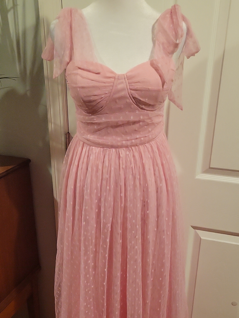 Sweet Pink Polka Dot Tulle Dress